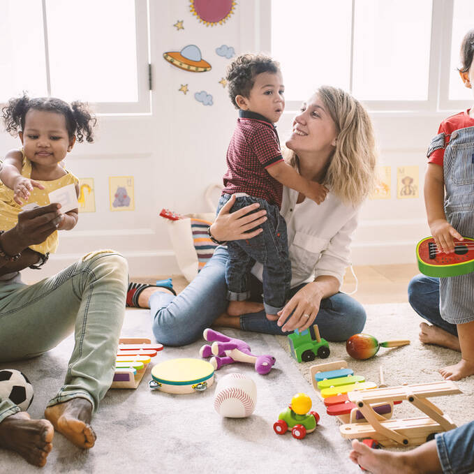 group playing with children small