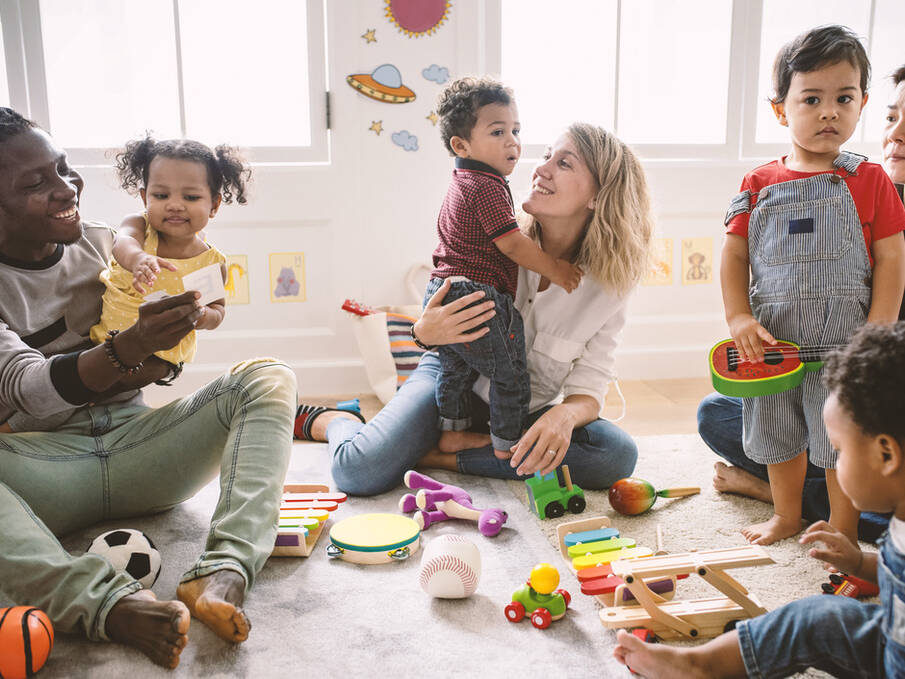 group playing with children small