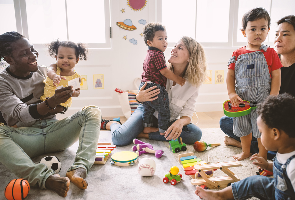 group playing with children small